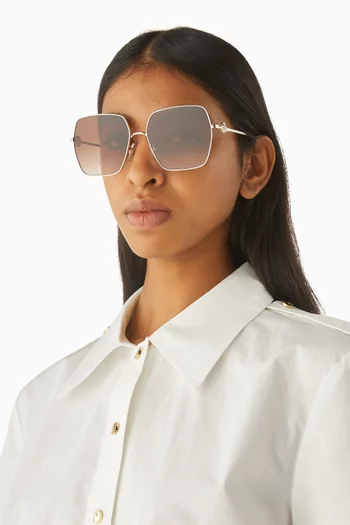 نظارة شمسية ميلر بإطار مربع معدن