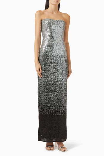 Dahlia Sequinned Strapless Maxi Dress