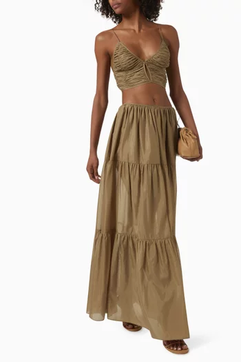 South Ruched Top in Cotton-silk Voile