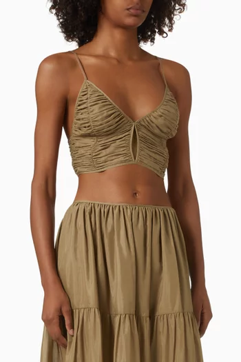 South Ruched Top in Cotton-silk Voile