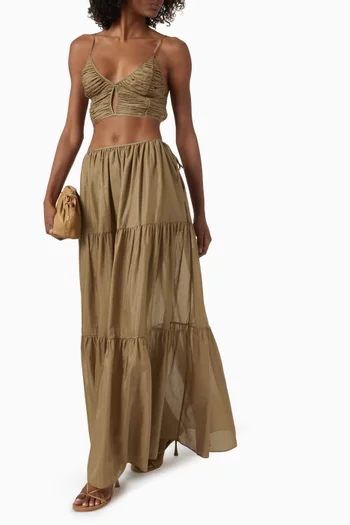 June Maxi Skirt in Cotton-silk