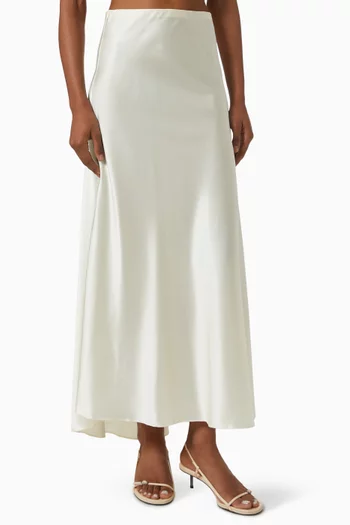 Clarice Midi Skirt in Satin
