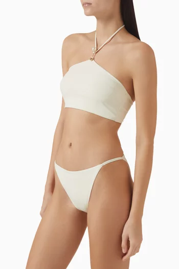 Skylar Pearl-embellished Bikini Set