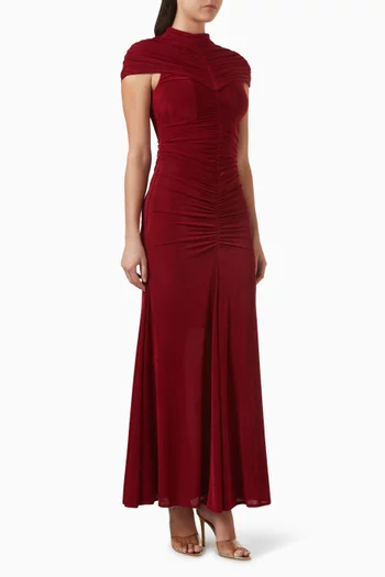 فستان طويل بكشكش