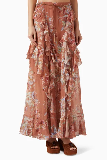 Awaken Ruffle Skirt in Cotton-silk Blend