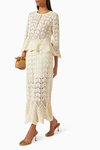 تنورة اويكن دانتيل وكروشيه