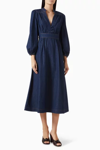 Awaken Midi Dress in Denim