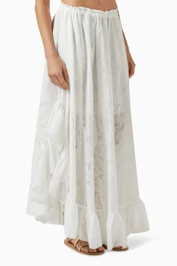 تنورة داي لايت بكشكش مزيج قطن