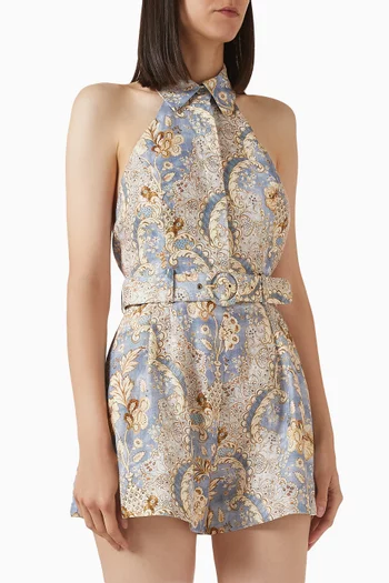 Daylight Halterneck Playsuit in Linen