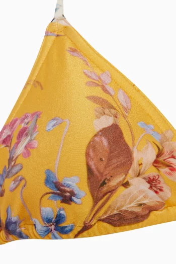 طقم بيكيني بيشنس بقوالب صدر مثلثة ونقشة مقسمة