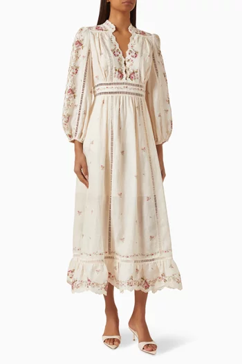 Patience Plunge Dress in Linen
