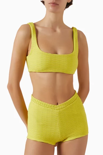 Rounded Edges Jacquard Bikini Top