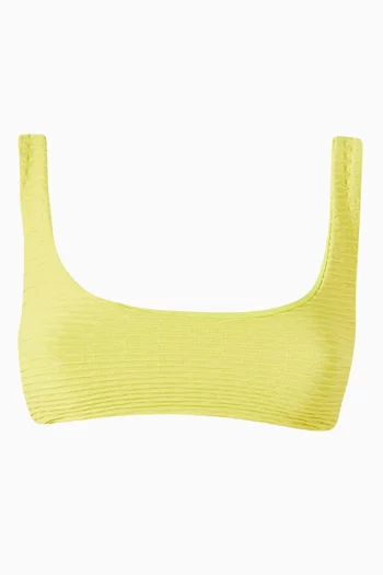 Rounded Edges Jacquard Bikini Top