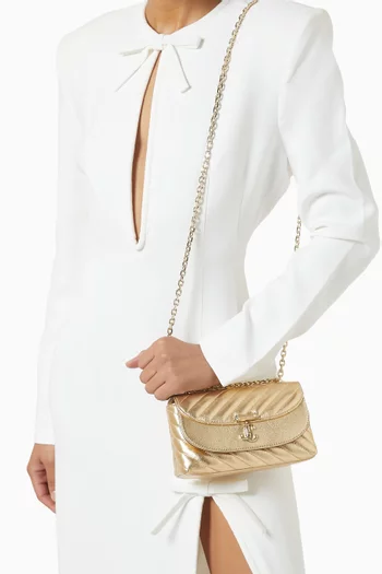 Small Curve Crossbody Bag in Metallic Nappa