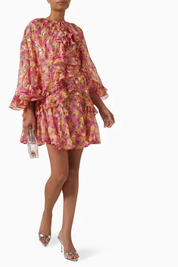 Vespera Mini Dress in Viscose-silk Blend