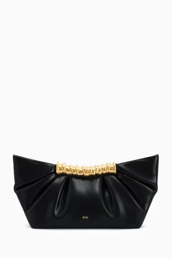 Leia Pleated Clutch in Vegan Leather