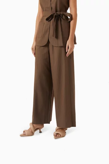 حذاء سارا مفتوح من الخلف بكعب 50 مم جلد نباتي