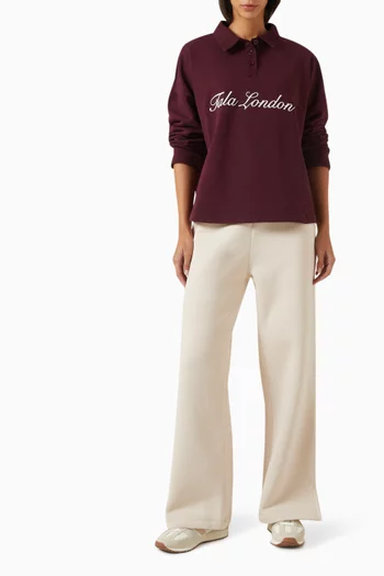 سويت شيرت بولو رغبي مزيج قطن عضوي