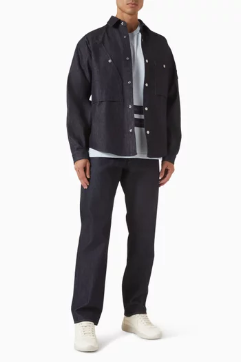 Logo Overshirt in Denim