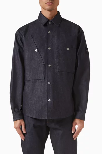 Logo Overshirt in Denim