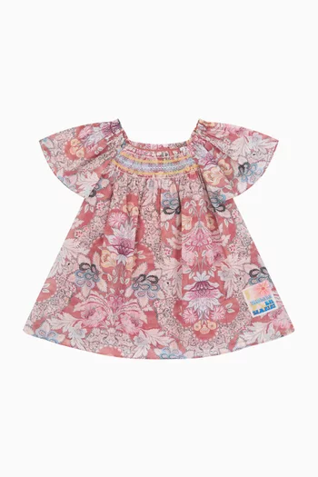 Daylight Smocked Dress in Cotton