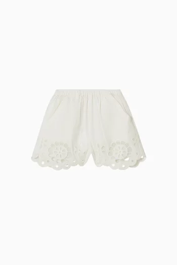 Awaken Broderie Anglaise Shorts in Cotton-poplin