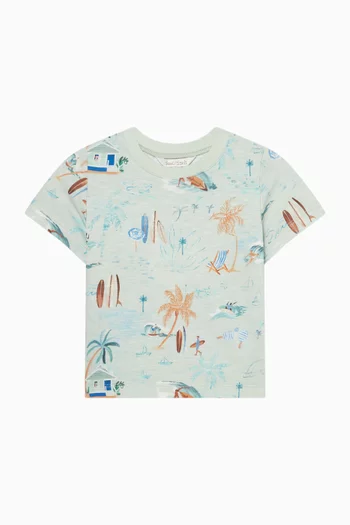Surf's Up Printed T-shirt in Cotton