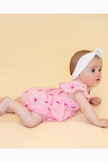 Summer Vacay Embroidered Romper in Cotton