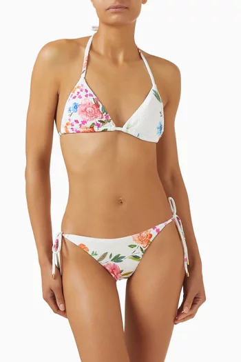 قطعة بيكيني سفلية بكشكش وأربطة جانبية