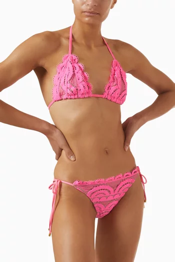 قطعة بيكيني علوية بتصميم مثلث دانتيل