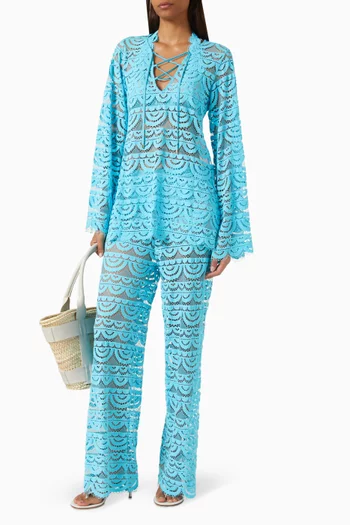 High Waist Pants in Lace