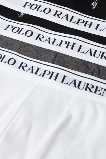 طقم بوكسر بشعار الماركة قطن مطاطي، 3 قطع