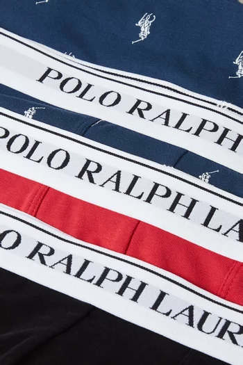 طقم بوكسر بشعار الماركة قطن مطاطي، 3 قطع