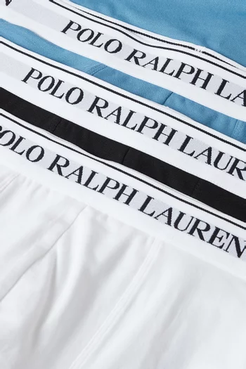 طقم بوكسر بشعار الماركة قطن مطاطي، 3 قطع