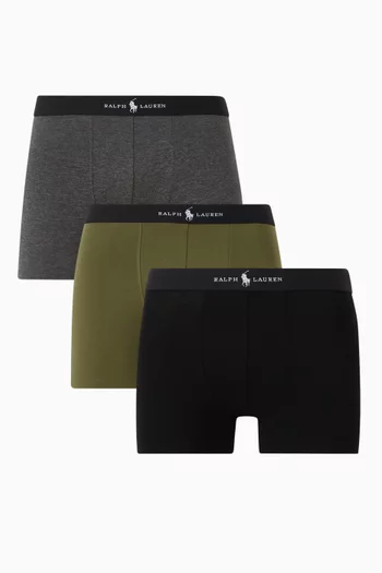 طقم بوكسر كلاسيكي مزيج قطن، 3 قطع