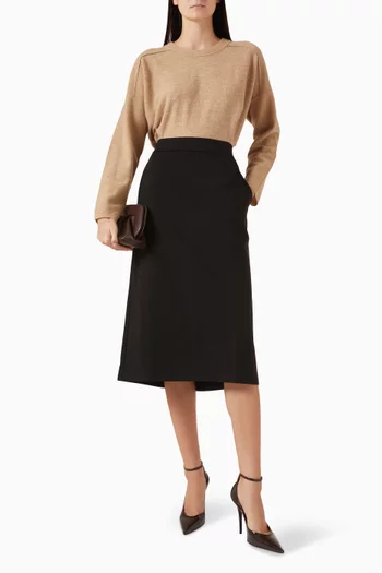 سترة بفتحة رقبة مستديرة صوف بارز الملمس