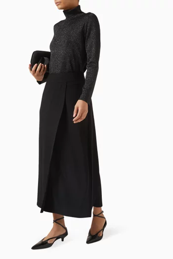 Shimmer Turtleneck Top in Wool