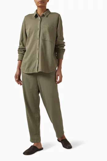 Garment-dyed Shirt in Cotton Terry