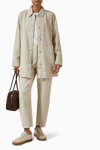 Utility Long Jacket in Organic Cotton