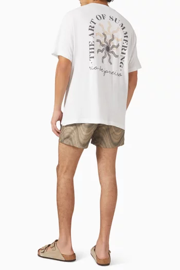 Dinis Printed T-shirt in Cotton & Linen