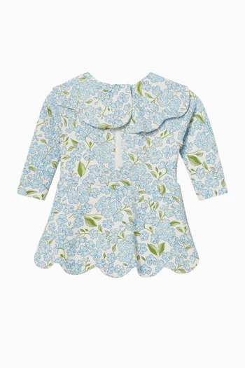 لباس قطعة واحدة مزين ببتلات ورد 