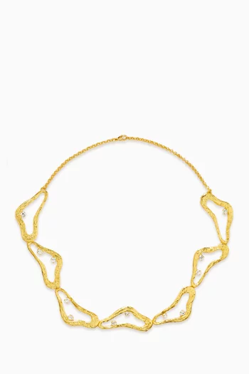 Celestial Whispers Necklace in 24kt Gold-plated Metal