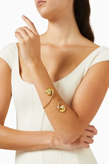 سوار سبايرال سباركل معدن مطلي ذهب عيار 24