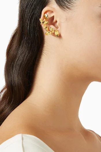 Climbing Leaf Earcuffs in 24kt Gold-plated Metal