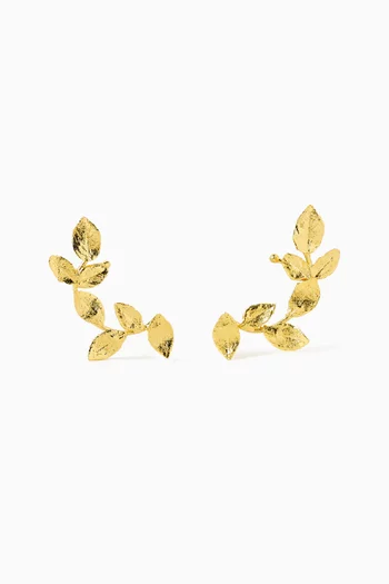Climbing Leaf Earcuffs in 24kt Gold-plated Metal