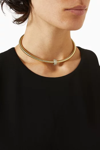 Serpent Necklace in 24kt Gold-plated Metal