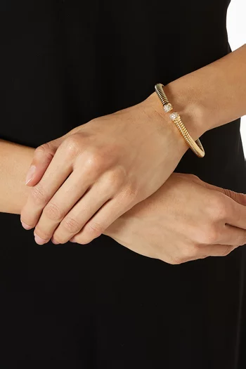 Serpent Pavé Bracelet in 24kt Gold-plated Metal