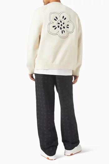 كارديغان بتطريز زهرة بوكي نسيج صوف