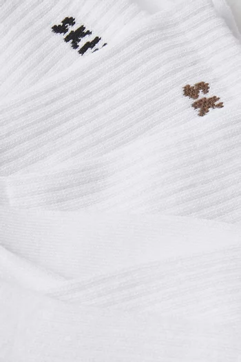 Ribbed Crew Logo Socks, Set of 3