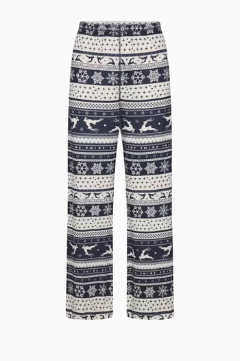 بنطال بونتيل ناعم بشعار الماركة